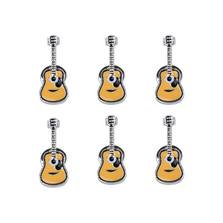 Gamtelightpe Lot de 6 broches en alliage émaillé pour guitare pour homme et femme