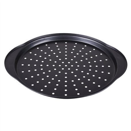 Urban Living Plat à Pizza Classique Ø37 Anti-Adhésif Perforé Passe Four et Lave-Vaisselle Noir