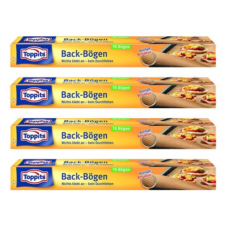 Toppits Lot de 4 paquets de 16 feuilles de papier sulfurisé 42 x 38 cm