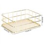BuyWeek Panier de Rangement, Organisateur de Rangement de Bureau en Treillis métallique Durable Multifonction doré pour Un Usage