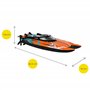 OVERMAX X-Tide Bateau de Course RC Télécommandé avec Lumières LED 25 km/h 1200 mAh Batteries 34 Min de Jeu Contrôle de la Vitess