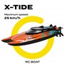 OVERMAX X-Tide Bateau de Course RC Télécommandé avec Lumières LED 25 km/h 1200 mAh Batteries 34 Min de Jeu Contrôle de la Vitess