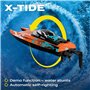 OVERMAX X-Tide Bateau de Course RC Télécommandé avec Lumières LED 25 km/h 1200 mAh Batteries 34 Min de Jeu Contrôle de la Vitess