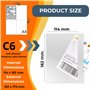 RAGO® Lot de 100 Pochette porte-document autocollante C6 pour A6 I Pochette d’expédition transparente A6 | Pochette autocollante