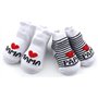 Distinct® Chaussettes en coton pour bébé chaussettes mignonnes J'aime MaMan + j'aime PaPa Chaussettes en coton pour nouveau-nés