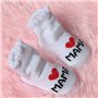 Distinct® Chaussettes en coton pour bébé chaussettes mignonnes J'aime MaMan + j'aime PaPa Chaussettes en coton pour nouveau-nés 
