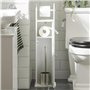 SoBuy® FRG135-W Support Papier Toilette Armoire Porte-Papier Toilette Porte Brosse WC Meuble de Salle de Bain sur Pied en Bois -