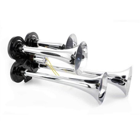 24/7 AUTO Klaxon pneumatique quadruple chromé 24 V pour camion tracteur bateau