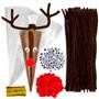 Kit de 100pcs Sachets Transparent Triangle et 100pcs Fils Chenille Marron avec 100pcs Pompons Rouges 200pcs Yeux Mobiles Décorat