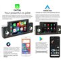 BOOMBOOST Stéréo de Voiture 1Din avec Carplayer Android Auto, Support d'autoradio à écran Tactile de 5 Pouces Bluetooth Mains Li