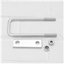 Create idea 2 Sets Kits de Boulons en U Boulons en U Carrés en Fer Galvanisé avec Plaque de Cadre d'écrous M10 pour Applications