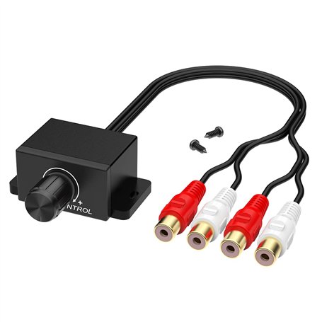 Chelink - Amplificateur audio de voiture RCA avec boutons de contrôle du volume et gain -espace pour auto