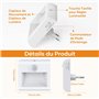 Lot de 2 Veilleuses LED avec Détecteur de Mouvement et de Crépuscule, Blanc Chaud, Luminosité Réglable, Modes AUTO/ON/OFF, Veill