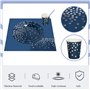 Nkaiso Anniversaire Vaisselle de fete 120 Pièces Bleumarine et Argent Party Assiette Anniversaire Set Comprendre Assiette Jetabl