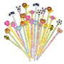 SULOLI 24pcs Crayons Enfant de Dessin Animé avec Gomme，Cadeau d'Anniversaire de Fête de Gadget de Crayon d'Enfant (Couleur/Style