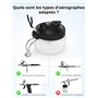Oasser 20 Pcs Kit de Nettoyage pour Aérographe Comprenant 1 Pot de Nettoyage et 8 Filtres en Coton avec Support 5 Brosses de Net