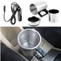Dingln Thermo Electrique,350ML + 150ml en Acier Inoxydable Voiture Bouilloire Électrique Thé Thermos Tasse d'eau Chauffage 12V