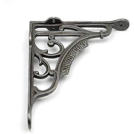 B&M Singer Corp Lot de 2 supports pour etagere murale en fer vieilli 15