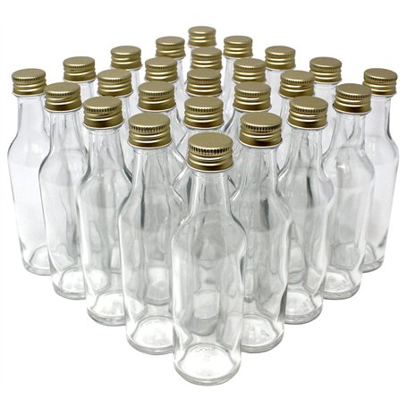 Aromhuset Lot de 25 bouteilles en verre vides de 50 ml avec verres à vodka