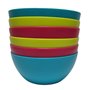 Lot de 6 bols en plastique sans BPA 690ml bol en plastique coloré réutilisable Ramen Salade pop-corn Bol Couverts étanches Passe