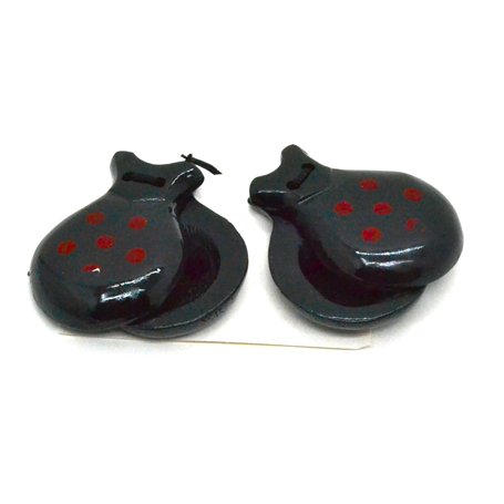 ESPAGNOL CASTANETS NOIR POUR ADULTES. CASTANETS DANS FLAMENCO. en bois massif