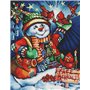 Abillyn Kit de broderie au point de croix Motif Noël bonhomme de neige oiseaux estampillé avec motif imprimé Noël
