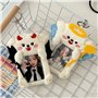 HOOLRZI Porte-carte Photo en peluche avec porte-clés, pochette Photo diable/ange, porte-carte Photo Kpop, porte-carte d'étudiant