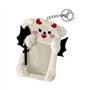 HOOLRZI Porte-carte Photo en peluche avec porte-clés, pochette Photo diable/ange, porte-carte Photo Kpop, porte-carte d'étudiant