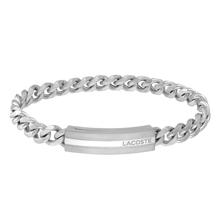 Lacoste Bracelet en Chaîne pour Homme Collection ADVENTURER en Acier Inoxydable avec une Plaque Gravée - 2040091