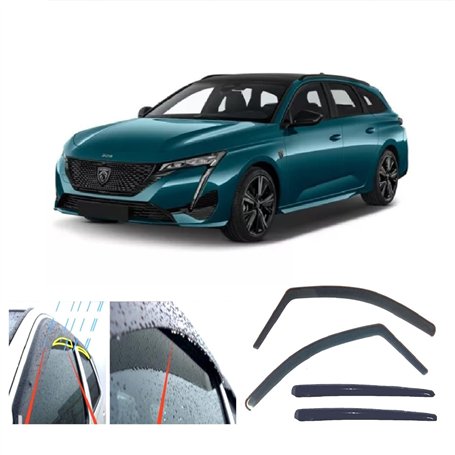 AC WOW Lot de 4 déflecteurs d'air pour Peugeot 308 SW III Break 5 portes 2021 2022 2023 2024 2025 2026