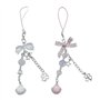 NIHENHAO Chaîne de téléphone avec nœud mignon ornement cœur perle coquille pendentif téléphone portable cordon sac charme pour l