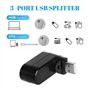 3 Ports USB 2.0 Expander Splitter Station d'accueil 180 Degrés Rotatif Hub D'extension USB Hub pour Wi