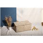 YSGLIFE Panier de Rangement Rectangulaire Tissé à la Main avec Couvercle, Boîte Naturelle pour étagères à Livres, Organisateur d