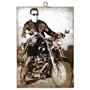 KUSTOM ART Arnold Schwarzenegger Tableau de style vintage sur Harley Davidson Terminator de collection Impression laser sur bois