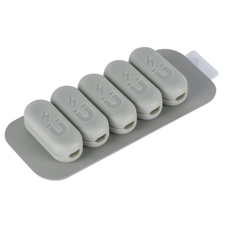 Electraline 71707 Pack de 5 clips de câble magnétiques avec bande métallique adhésive incluse