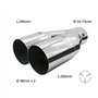 Simoni Racing Embout d'Échappement Rond Double Inox - Ø88xL265/280mm - Montage 33->73mm