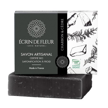 Écrin de Fleur - Savon au Charbon savon au charbon Actif Bio certifié - pour Peau Grasse