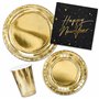 Decoraparty Set de vaisselle du Nouvel An en or pour 6 personnes