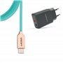 USB-A + USB-C 20W Charger with Type-C Cable 1m | Fast Charge 3A | Soft Silicone | CE Certified | Safe & Compatible with iPhone, 