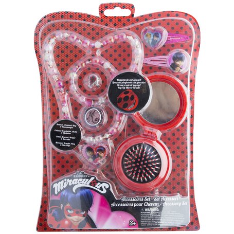 Joy Toy 65988 Figurines & Characere Miraculous Parure de bijoux avec 2 pinces à cheveux pailletées