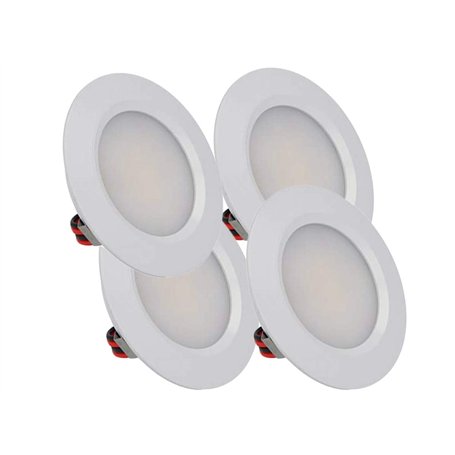 LEDLUX Lot de 4 mini spots LED encastrables ronds slim 3 W CC 12 V 24 V trou 50 mm pour éclairage de cuisine