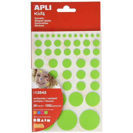 APLI Lot de 20 feuilles de gommettes de formes assorties