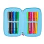 Pochette à crayons triple Lilo & Stitch Happy Bleu ciel 12,5 x 19,5 x 5,5 cm 37 Pièces
