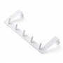 Rayen Cintre 5 crochets Porte-manteau Barre de crochet Accroche-porte Multifonctionnel Gain de place Blanc 36 cm x 12,5 cm x 4 c