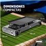 Amig - Réchaud de Camping CAMP02 - Cuisine Portable - 2X Brûleurs - Inclut Plancha - Grille en Fonte - Acier Inoxydable - Puissa