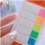 Fixo Notes | 125 marqueurs adhésifs en plastique translucides et repositionnables | 12 x 45 mm | Couleurs fluo | Écrire avec un 