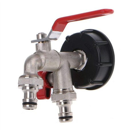 IBC S60X6 Robinet Laiton de Vidange Double Sortie