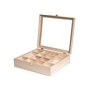 INNSPIRO Boîte en bois avec vitrine 32 x 32 x 10 cm et séparateurs à double hauteur Bois naturel