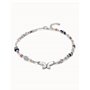 UNOde50 Collier plaqué argent avec cristaux artisanaux multicolores