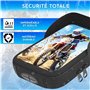 Support Telephone Moto Etanche Scooter retroviseur Compatible avec Les Smartphones jusqu'a 7,5" Noir Gris